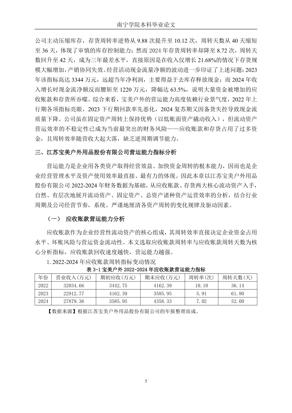 26年CH会计学 户外用品企业营运能力分析——以江苏宝美户外用品股份有限公司为例终稿全日制-约16662字符.pdf_第10页