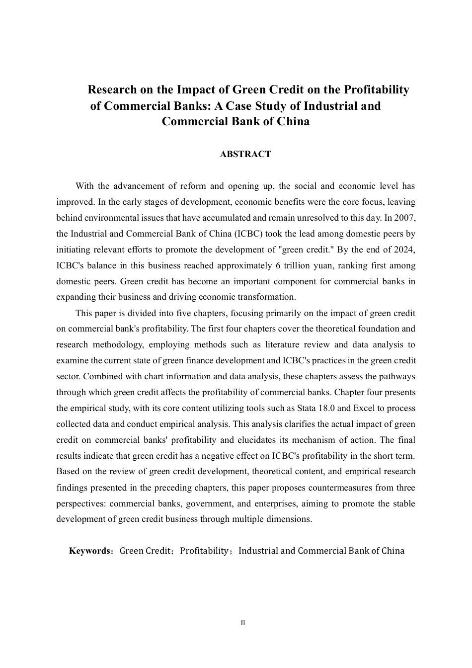 26年CH经济与金融 绿色信贷对商业银行盈利能力的影响研究——以中国工商银行为例终稿全日制-约26692字符.pdf_第3页