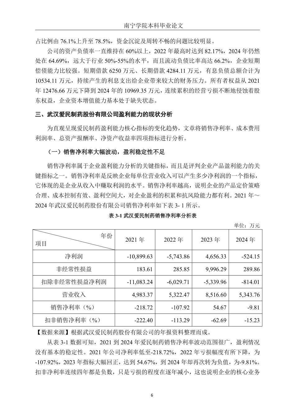 26年CH会计学 小型医药企业盈利能力分析与提升策略研究——以武汉爱民制药有限公司为例终稿全日制-约17555字符.pdf_第9页
