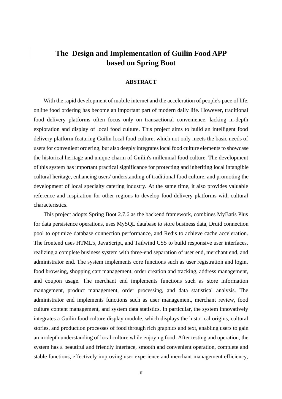 26年CH计算机科学 基于Spring Boot 的的桂林美食APP的设计与实现终稿全日制(40732字).docx_第2页