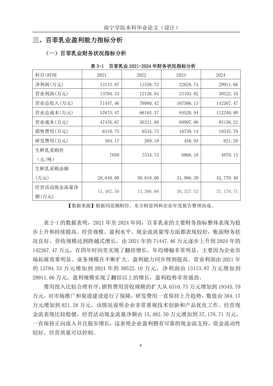 26年CH会计学 中型食品制造业企业盈利能力分析——以广西百菲乳业股份有限公司为例终稿全日制-约18900字符.pdf_第7页