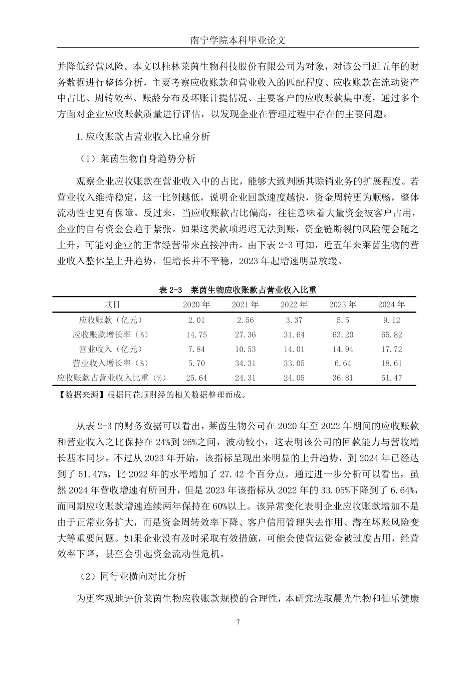 26年CH会计学 大型医药企业应收账款管理存在的问题及对策——以桂林莱茵生物科技股份有限公司为例终稿全日制-约21239字符.pdf_第10页