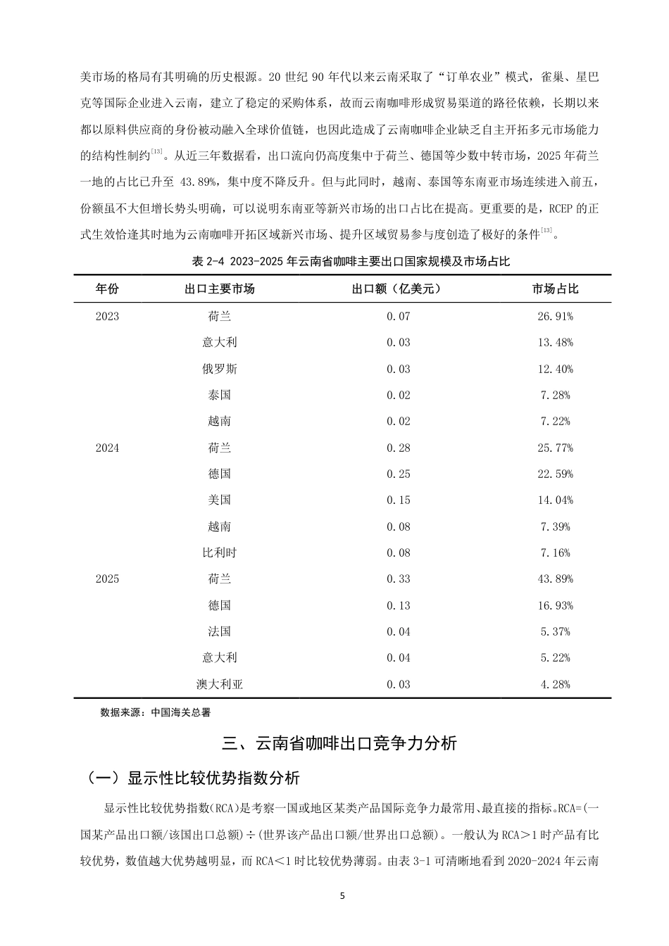 26年CH国际经济贸易 云南省咖啡出口竞争力评价与提升路径研究-非全-约18375字符.pdf_第8页