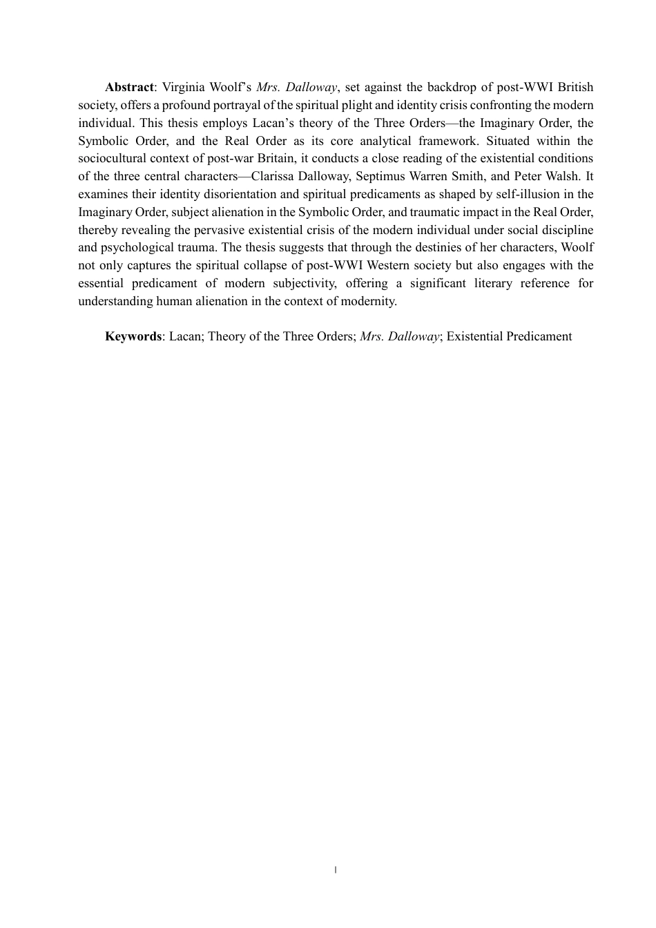 26年CH英语终稿全 毕业论文（设计）AnAnalysisofCharacters’ExistentialPredicament-约42978字符.pdf_第1页