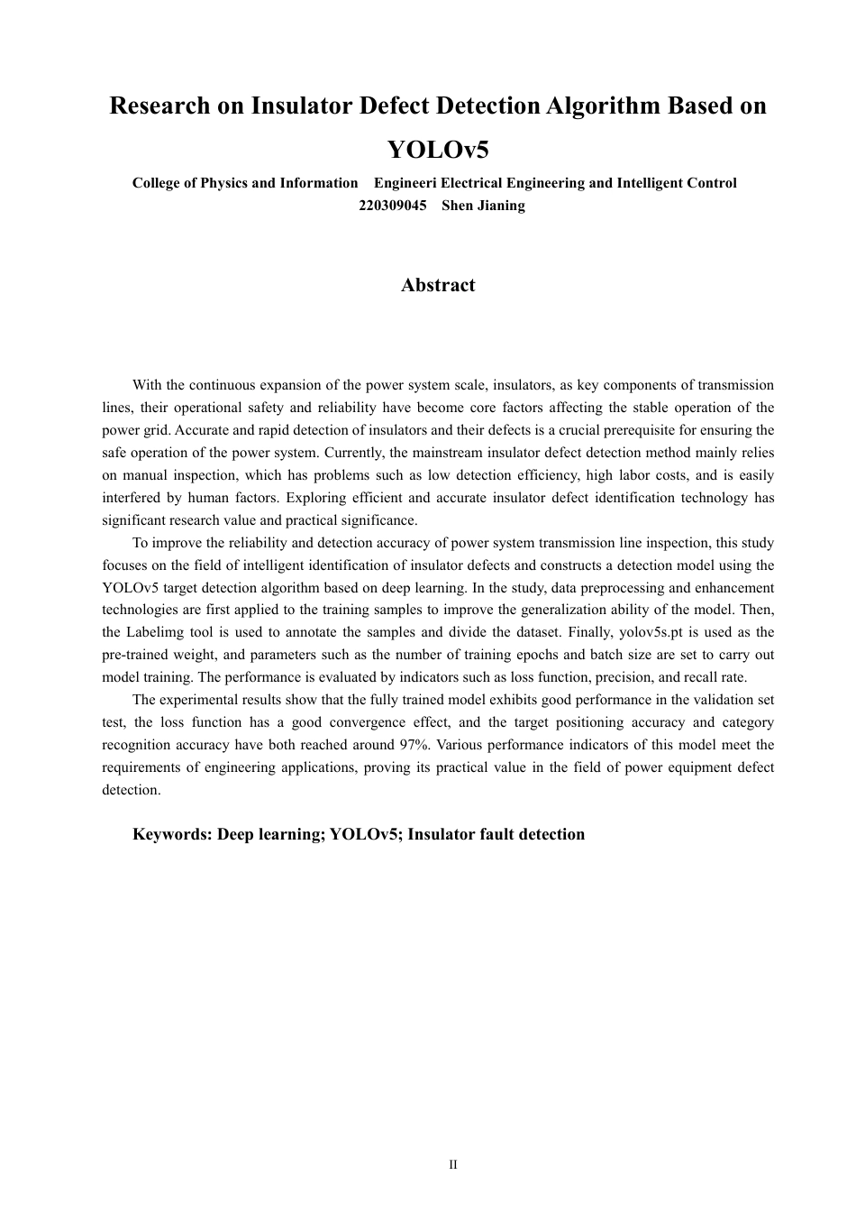26年CH电气工程与智能控制 基于YOLOv5的绝缘子缺陷检测算法研究-终稿全-约24700字符.pdf_第2页