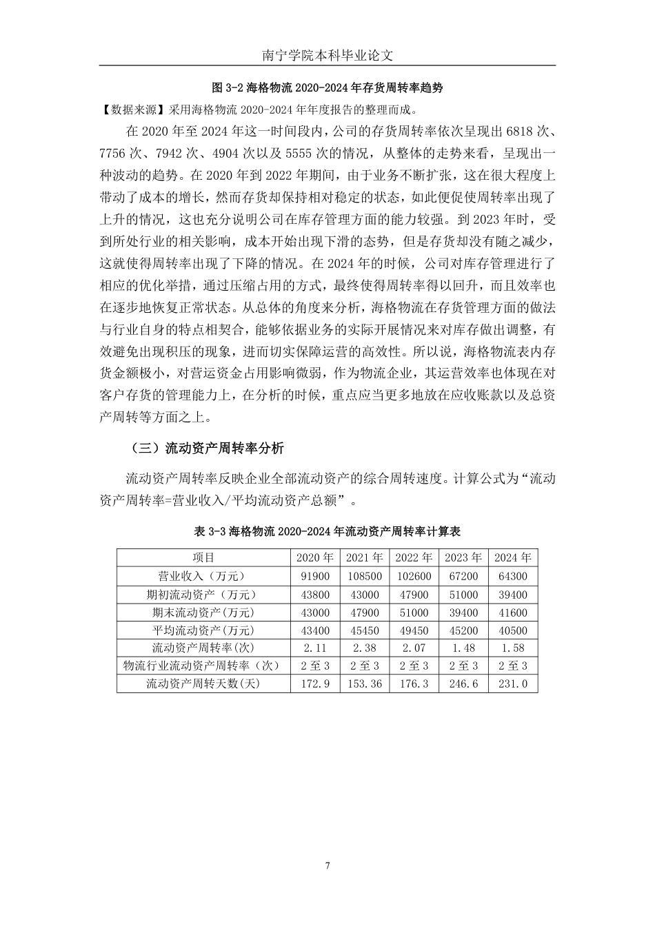 26年CH财务管理 中型物流企业营运能力分析 ——以深圳市海格物流股份有限公司为例终稿全日制-约15189字符.pdf_第10页
