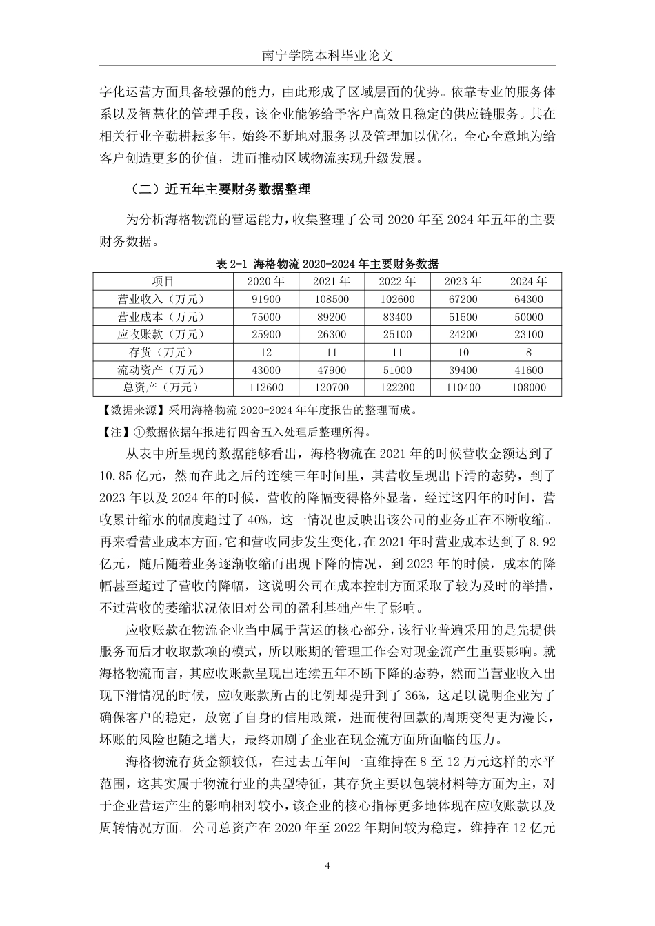 26年CH财务管理 中型物流企业营运能力分析 ——以深圳市海格物流股份有限公司为例终稿全日制-约15189字符.pdf_第7页