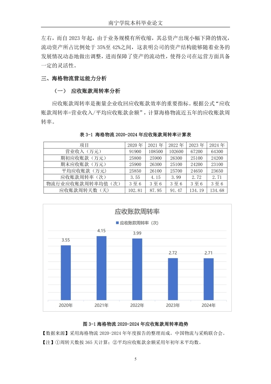 26年CH财务管理 中型物流企业营运能力分析 ——以深圳市海格物流股份有限公司为例终稿全日制-约15189字符.pdf_第8页