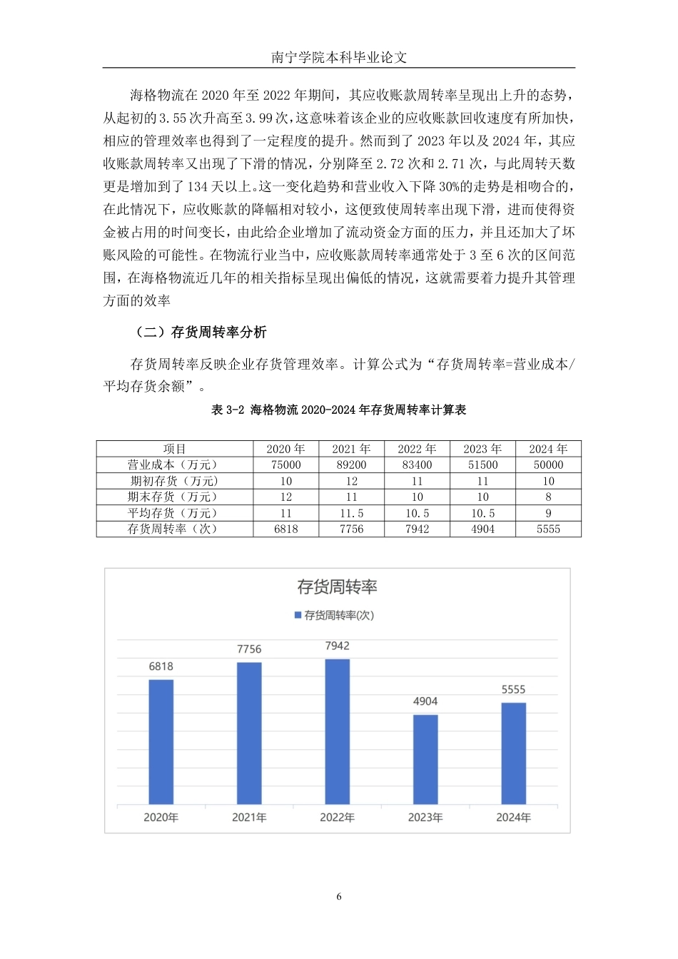 26年CH财务管理 中型物流企业营运能力分析 ——以深圳市海格物流股份有限公司为例终稿全日制-约15189字符.pdf_第9页