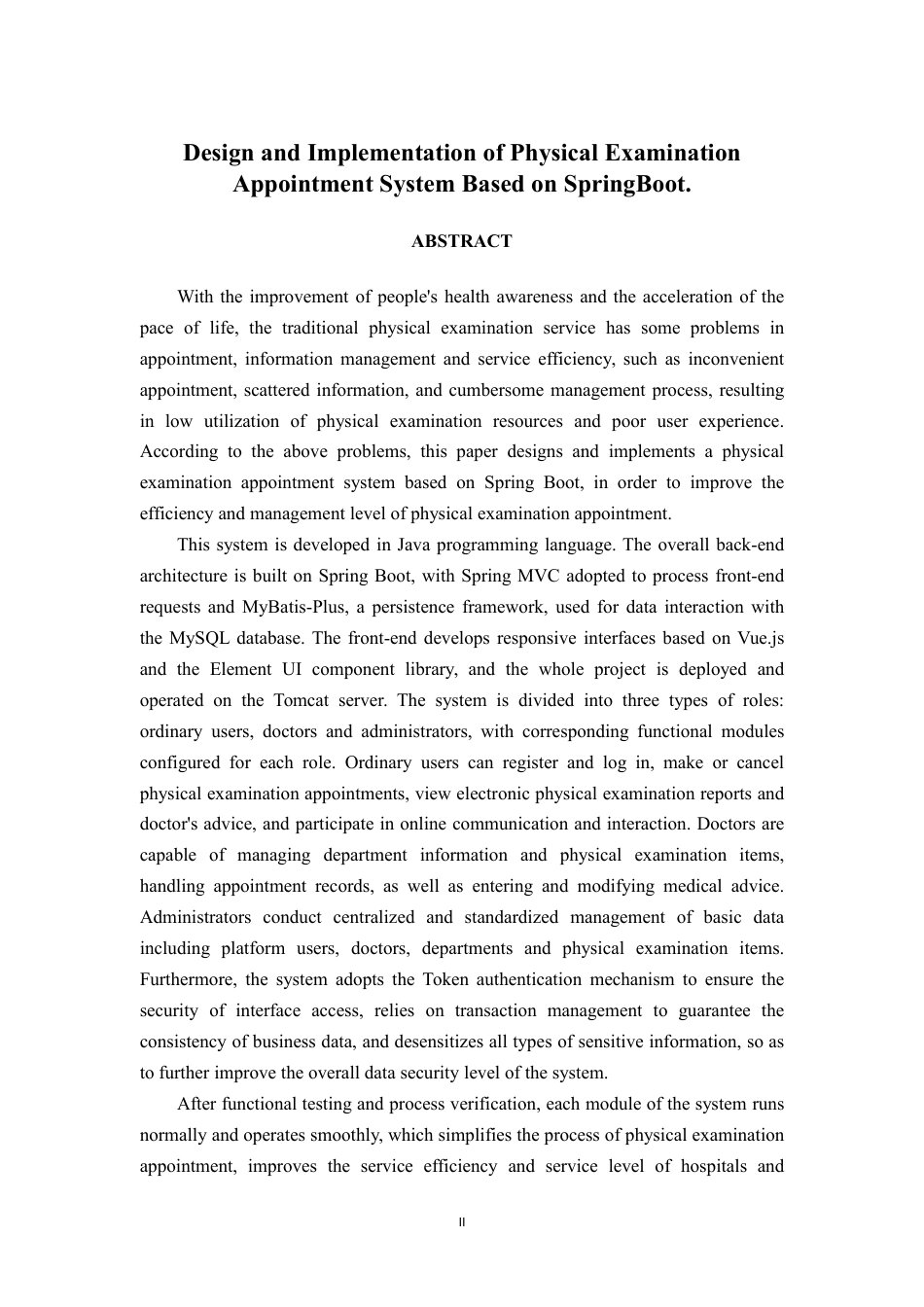 26年CH计算机科学 基于Spring Boot的体检预约系统设计与实现终稿全日制-约28228字符.pdf_第2页
