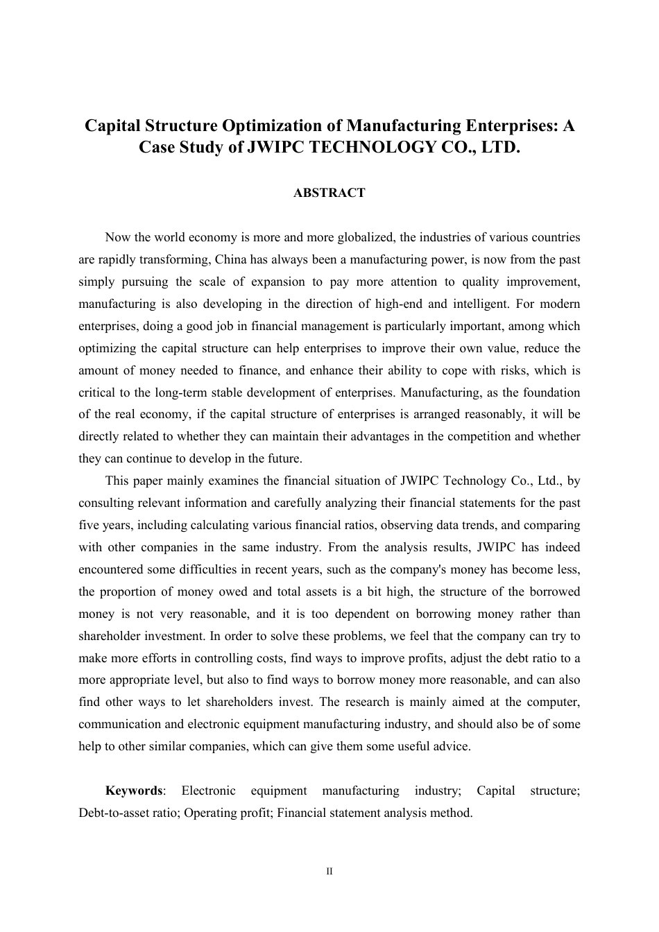 26年CH会计学 制造业的资本结构优化研究——以湖南大展机电设备有限公司为例终稿全日制-约18247字符.pdf_第3页