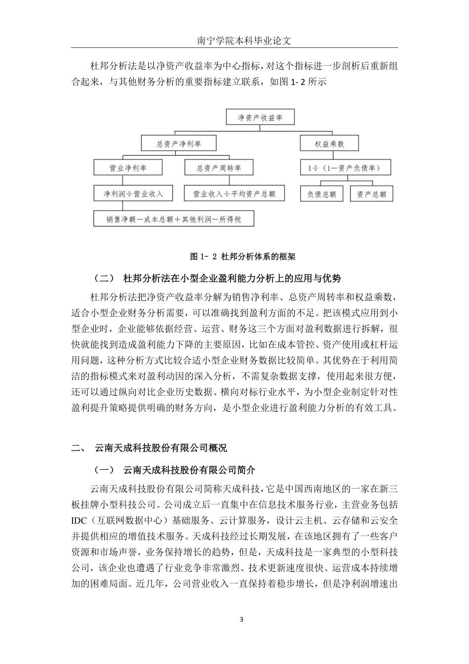 26年CH财务管理 基于杜邦分析法的小型企业盈利水平分析——以云南天成科技股份有限公司为例终稿全日制-约14283字符.pdf_第6页