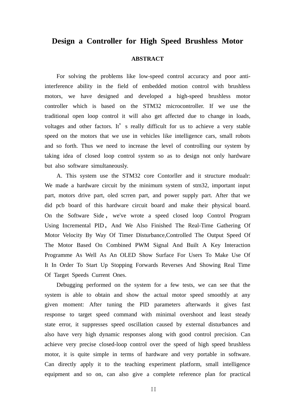 26年CH电气自动化 高速无刷电机控制器设计终稿全日制(14795字).docx_第2页