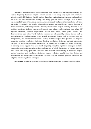 26年CH商务英语 220204059-朱 商务英语专业学生的学业情绪和情绪调节策略研究-终稿全-约80038字符.pdf