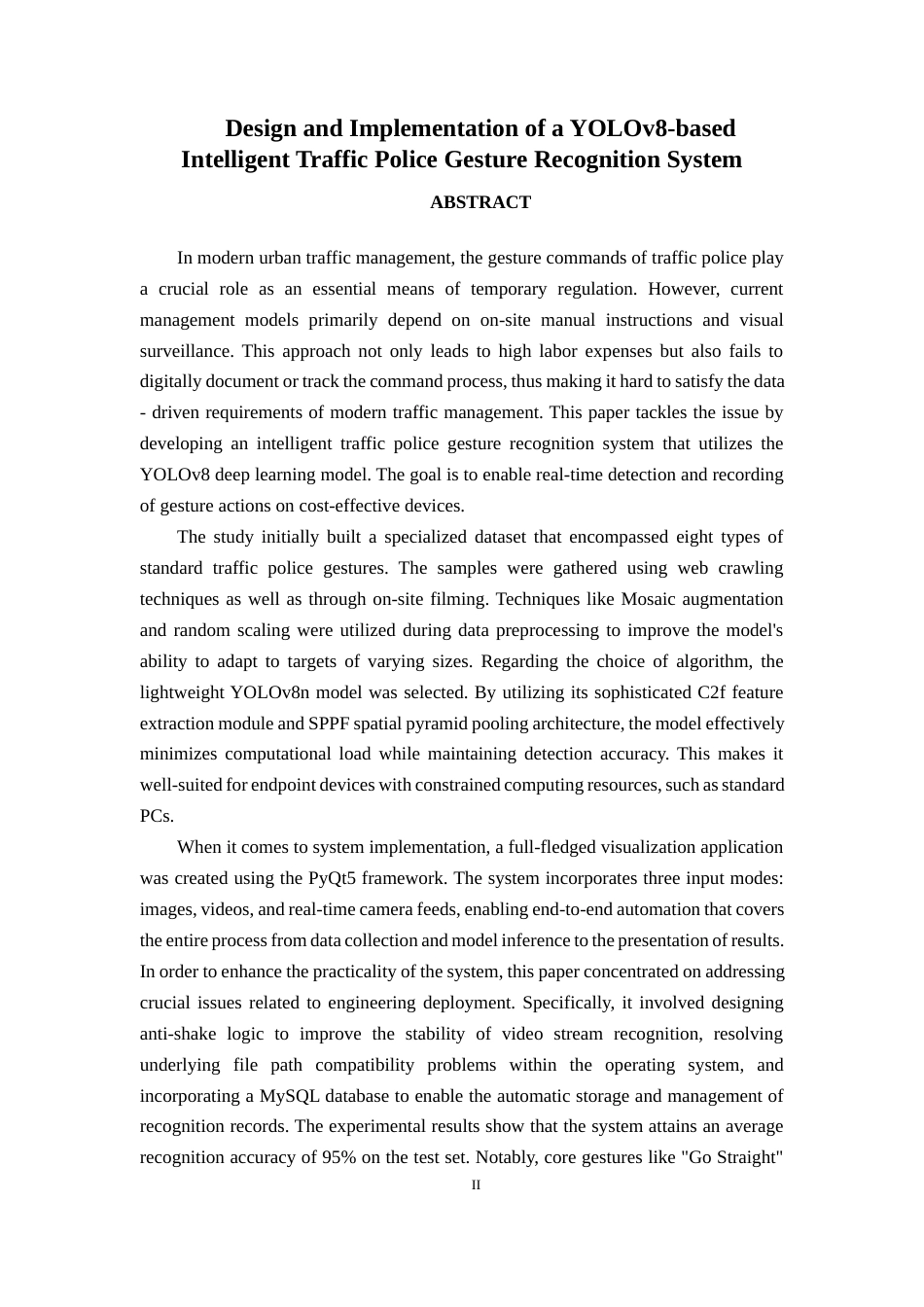 26年CH智能科学与技术 基于YOLOv8智能交警手势识别系统的设计与实现-终稿全日制(23284字).docx_第2页