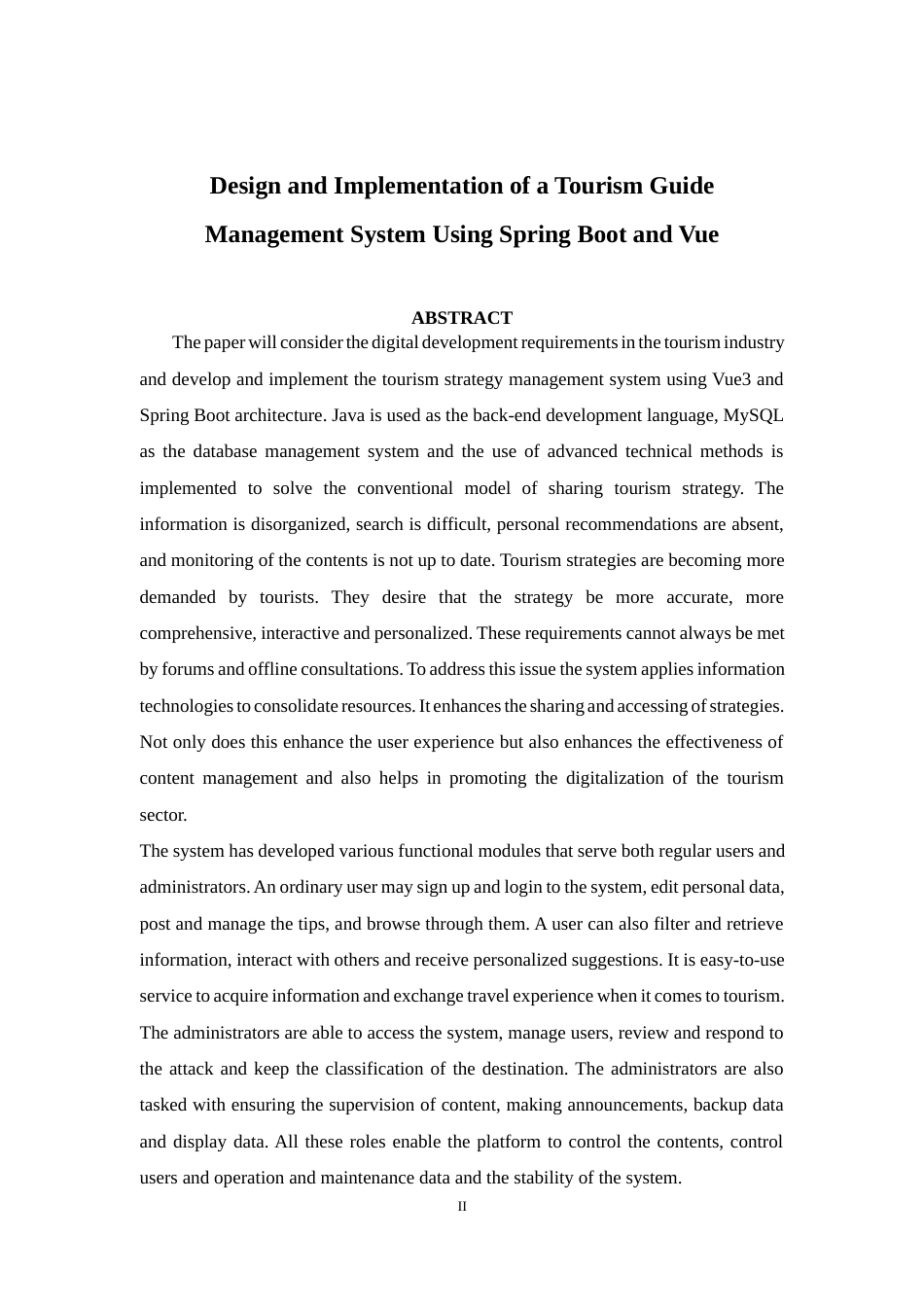 26年CH计算机 基于Spring Boot+Vue的旅游攻略管理系统设计与实现(17213字).docx_第3页