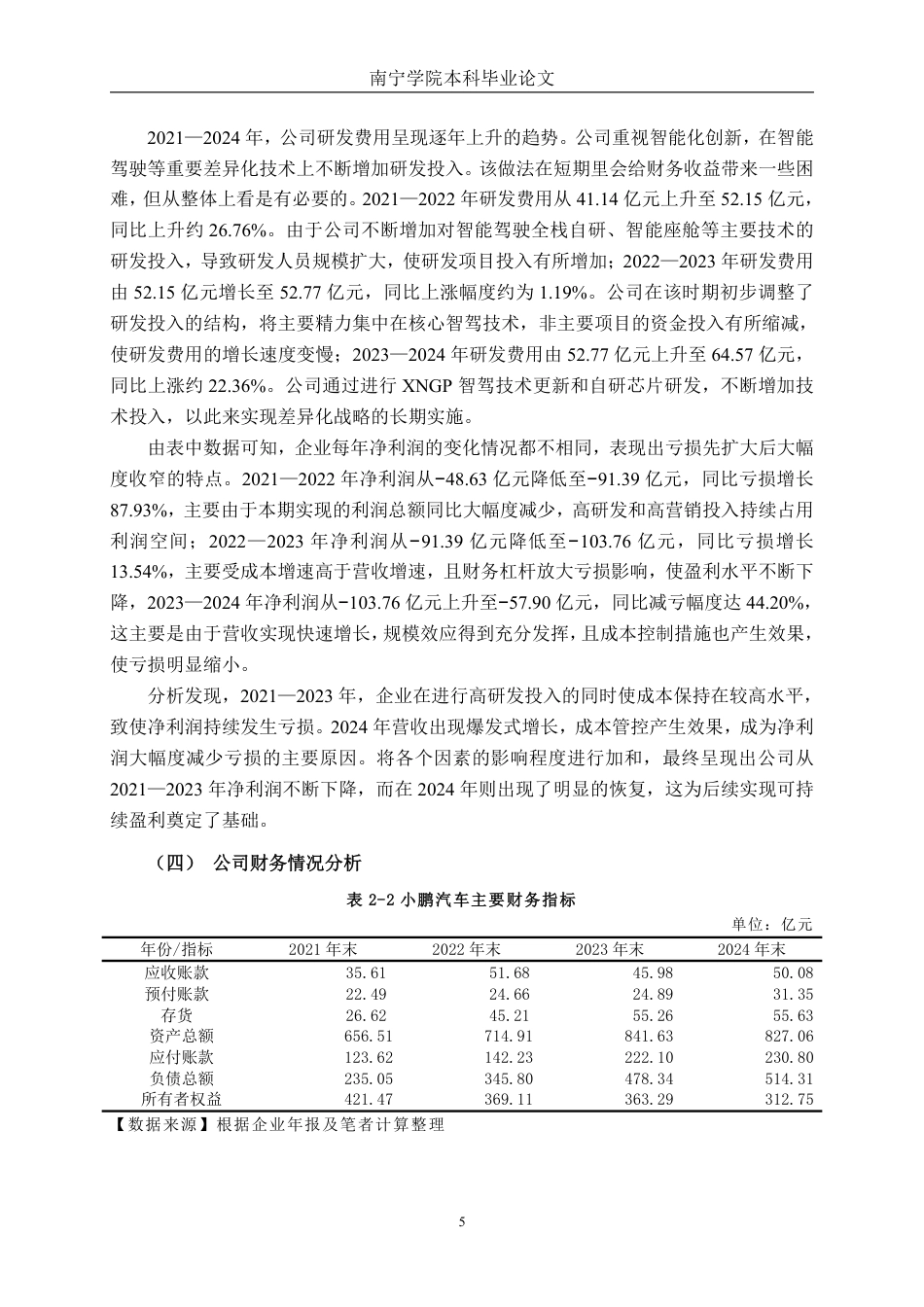 26年CH财务 差异化战略下大型新能源汽车企业的盈利能力研究——以小鹏汽车公司为例-约17820字符.pdf_第9页