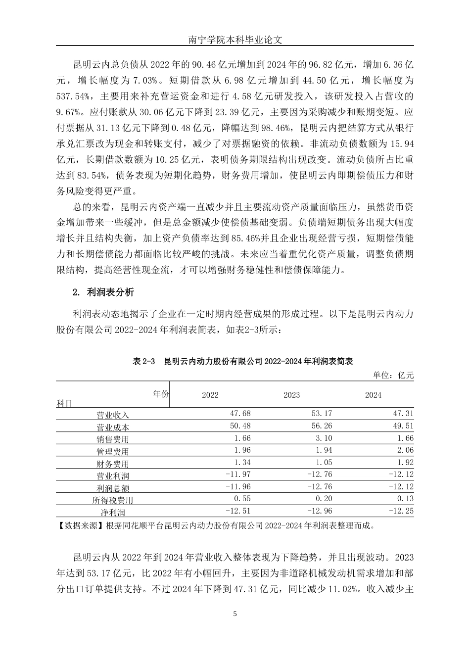 26年CH财务管理 大型制造企业偿债能力探析——以昆明云内动力股份有限公司为例终稿全日制(19092字).docx_第10页