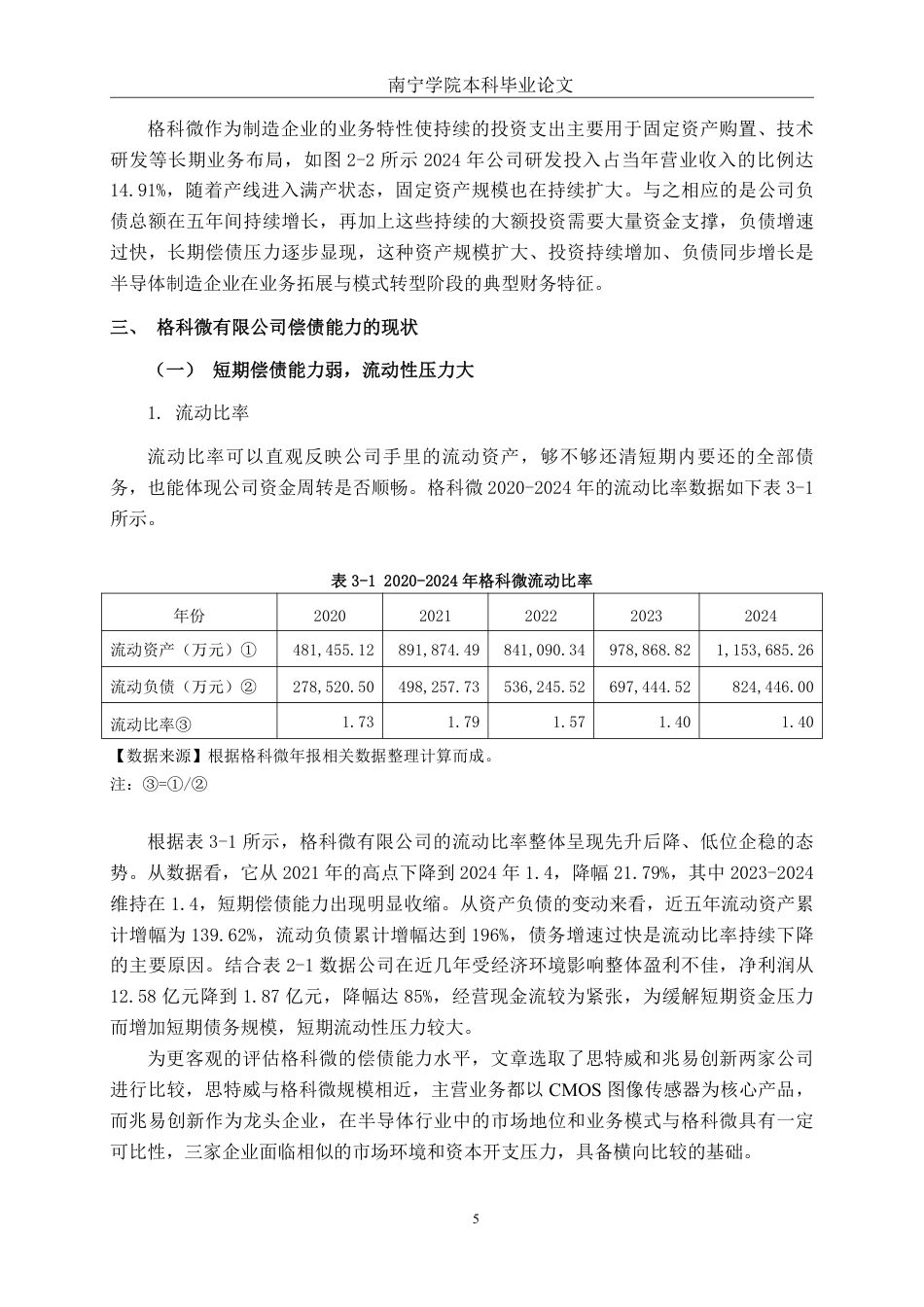 26年CH会计学 中型制造企业偿债能力分析——以格科微有限公司为例终稿全日制-约18576字符.pdf_第8页