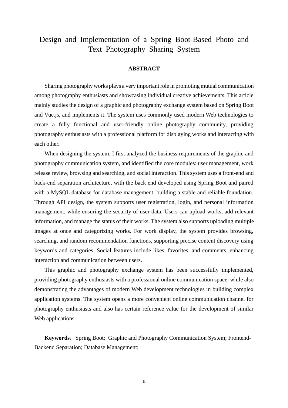 26年CH计算机科学 基于Spring Boot的图文摄影交流系统的设计与实现终稿全日制(20462字).docx_第2页