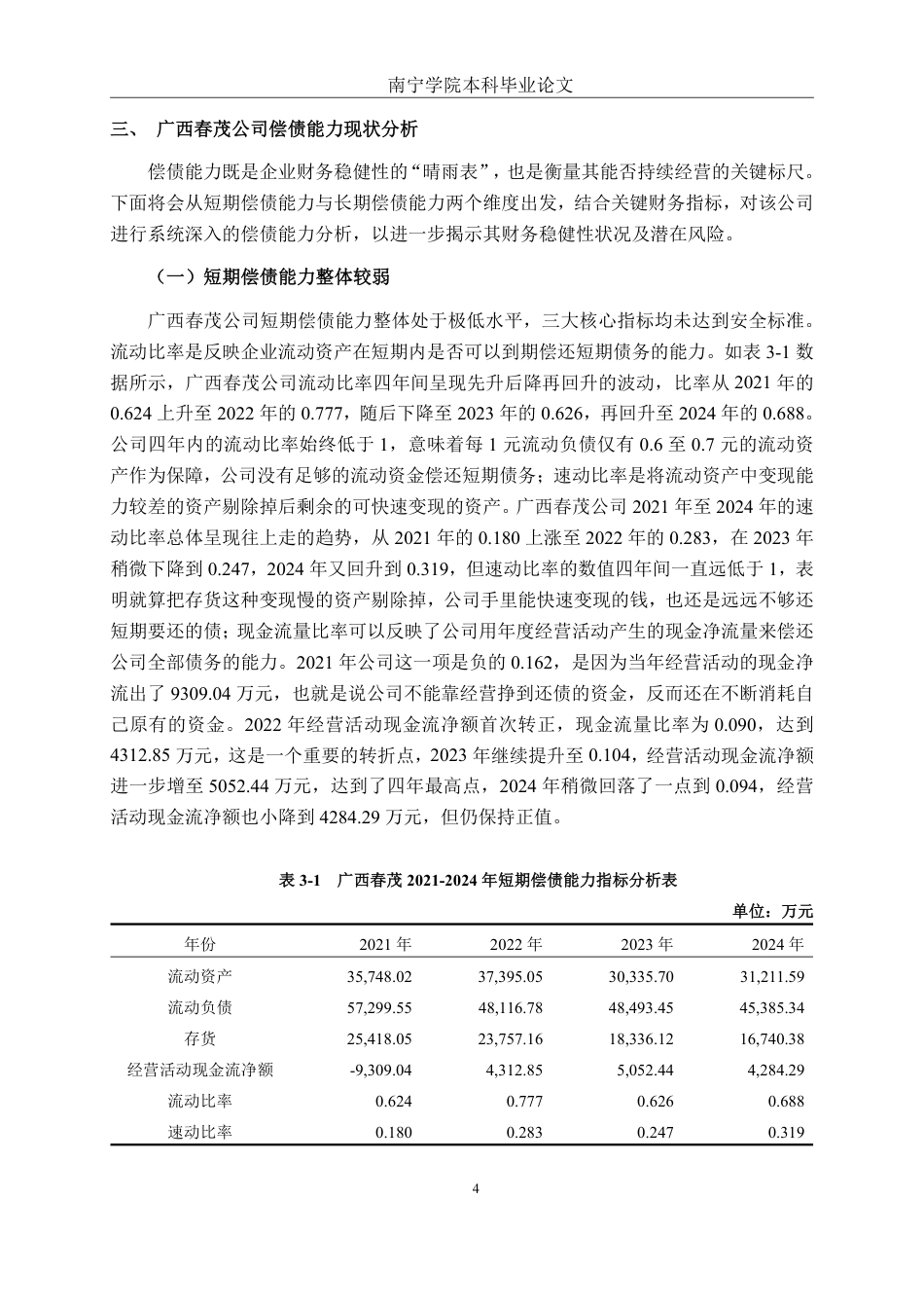 26年CH财务管理 广西春茂公司偿债能力存在的问题及其对策探析终稿全日制-约19260字符.pdf_第7页