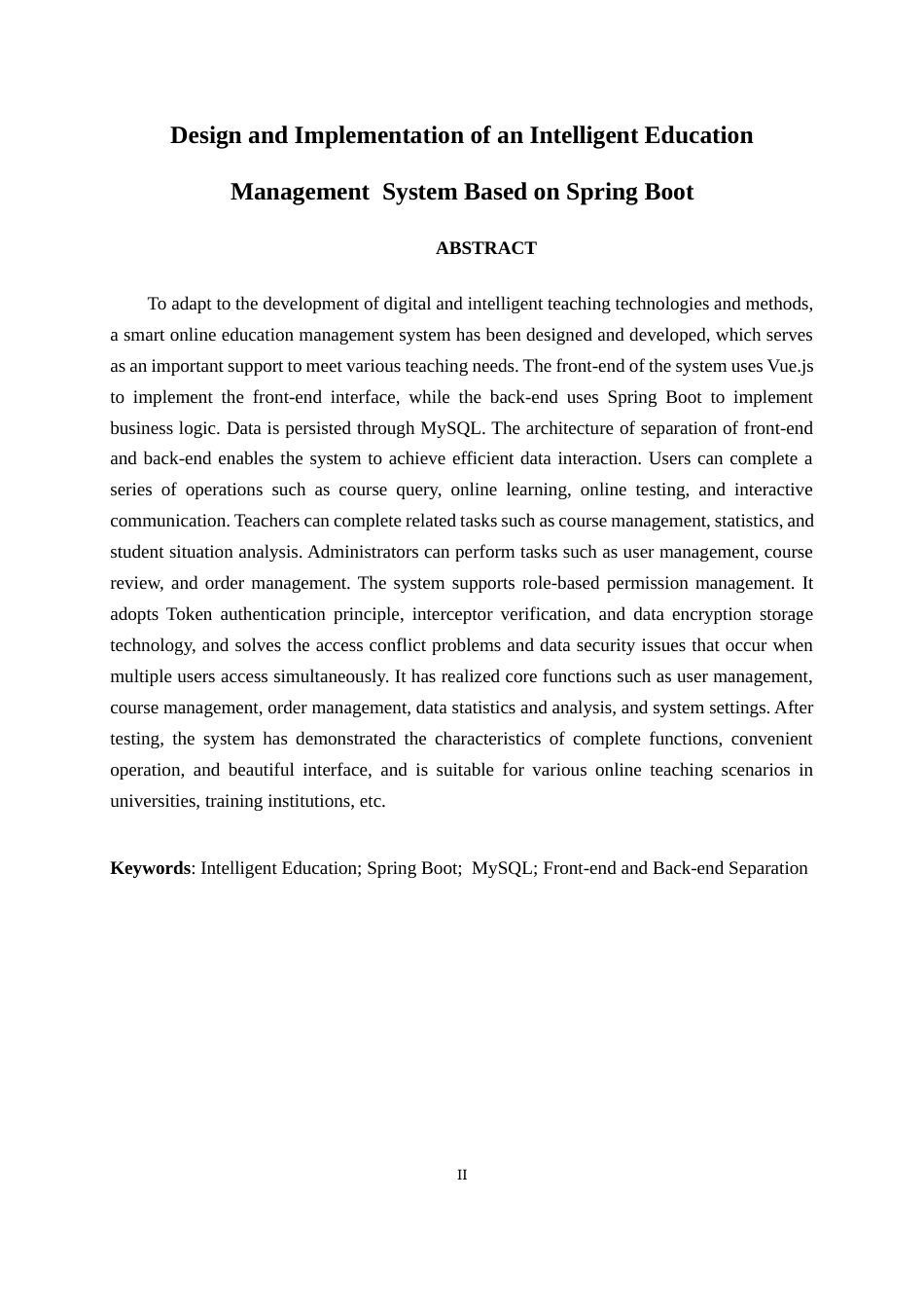 26年CH计算机科学 基于Spring Boot的智能教育管理系统的设计与实现终稿全日制(33860字).docx_第2页