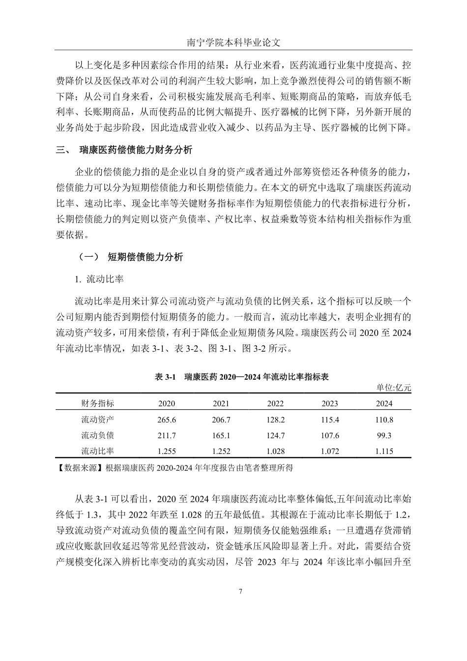 26年CH会计学 医药企业偿债能力分析——-以瑞康医药集团股份有限公司为例终稿全日制-约20430字符.pdf_第10页