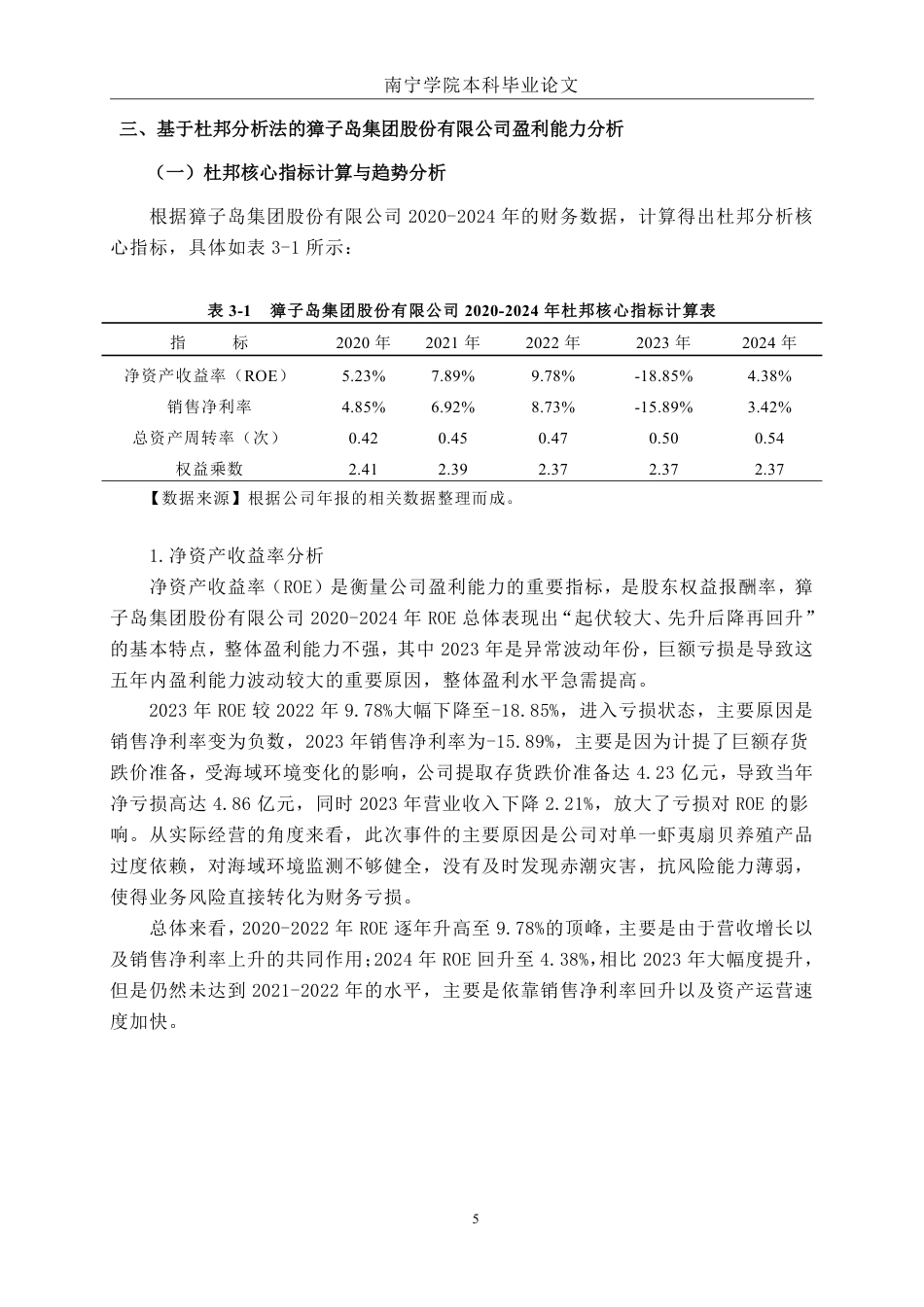 26年CH基于杜邦分析法的盈利能力分析——以獐子岛集团股份有限公司为例-约15371字符.pdf_第8页