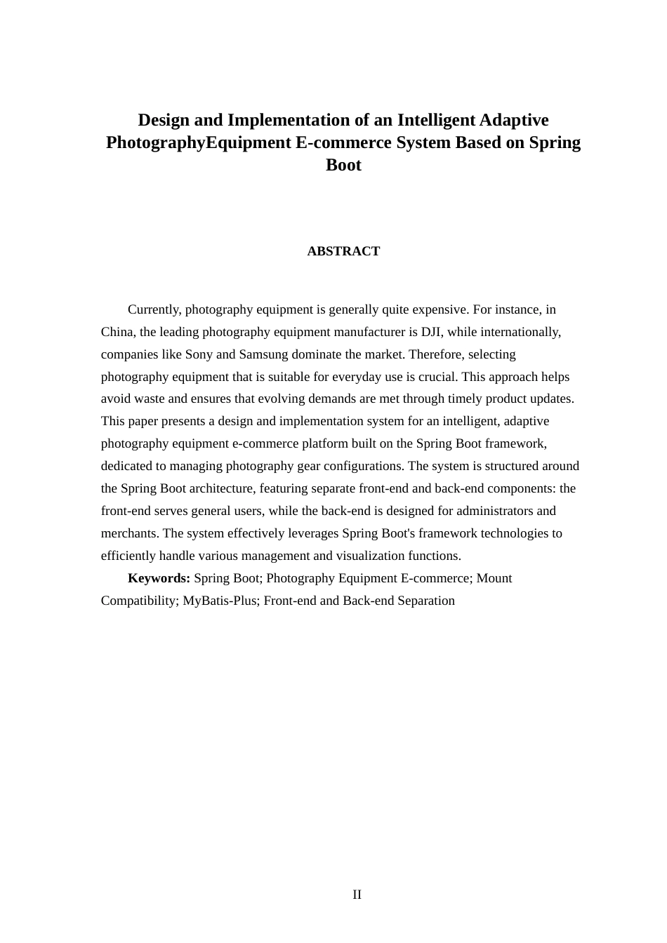 26年CH计算机 基于 Spring Boot 的智能适配型摄影器材电商的设计与实现(22803字).docx_第2页