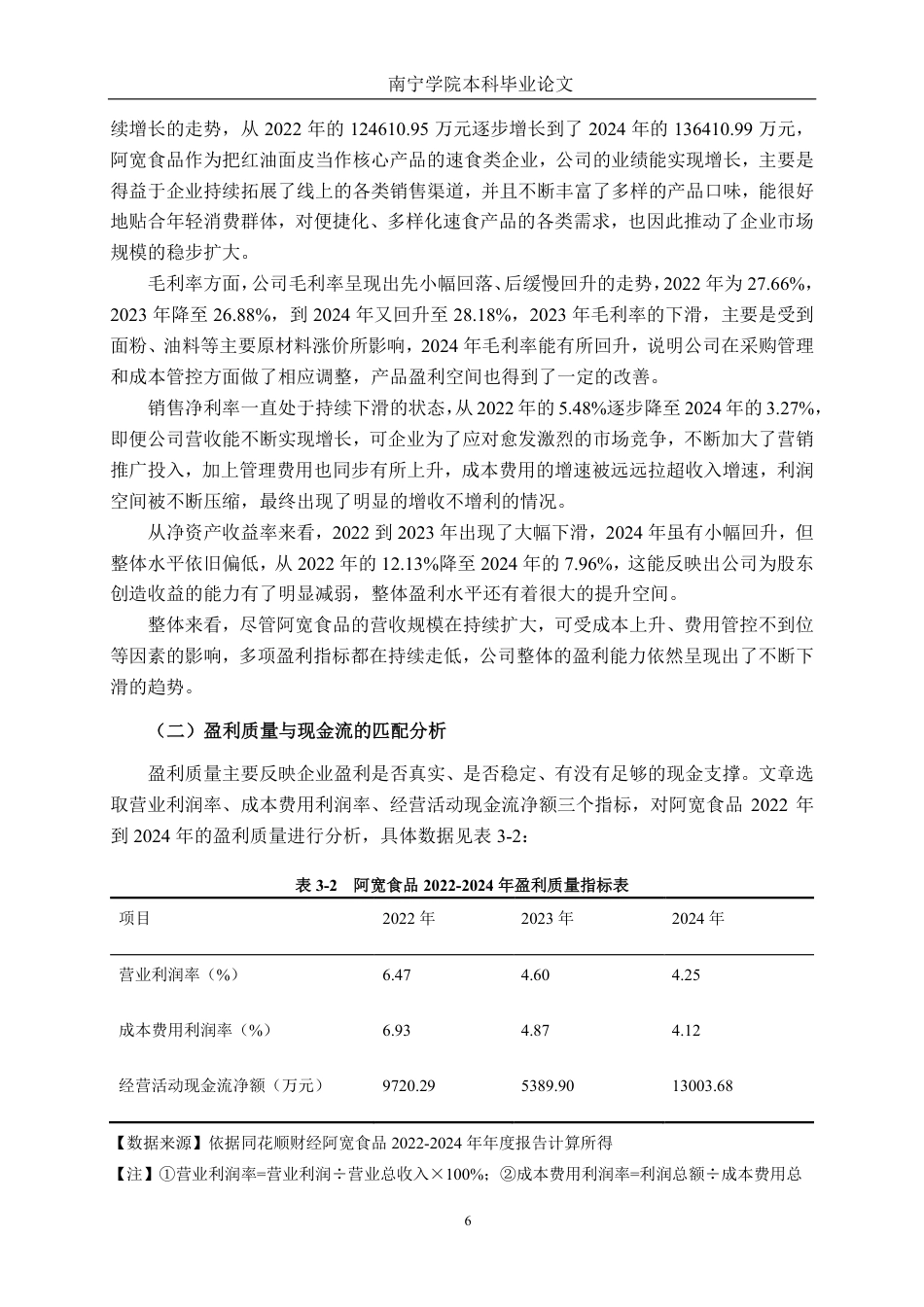 26年CH会计学 食品企业盈利能力分析——以四川白家阿宽食品产业股份有限公司为例终稿全日制-约19007字符.pdf_第9页
