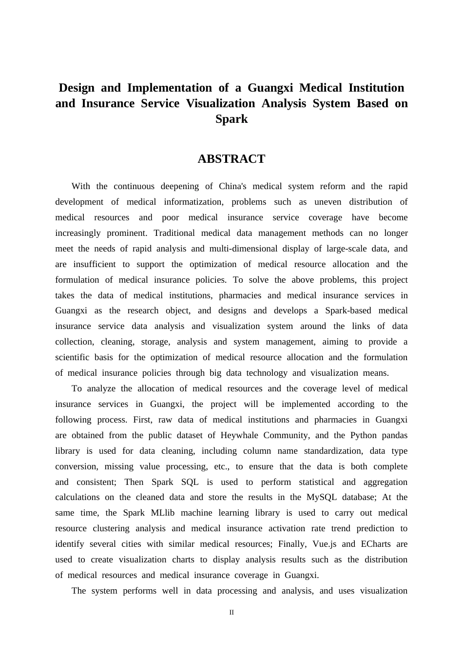 26年CH数据科学 基于Spark的广西医保服务数据分析及可视化系统设计与实现(27502字).docx_第2页