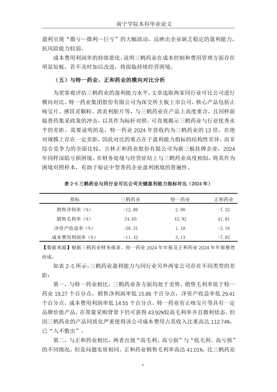 26年CH财务管理 中型医药企业盈利能力分析与优化路径研究一以广西梧州三鹤药业股份有限公司为例终稿全日制-约16549字符.pdf_第10页