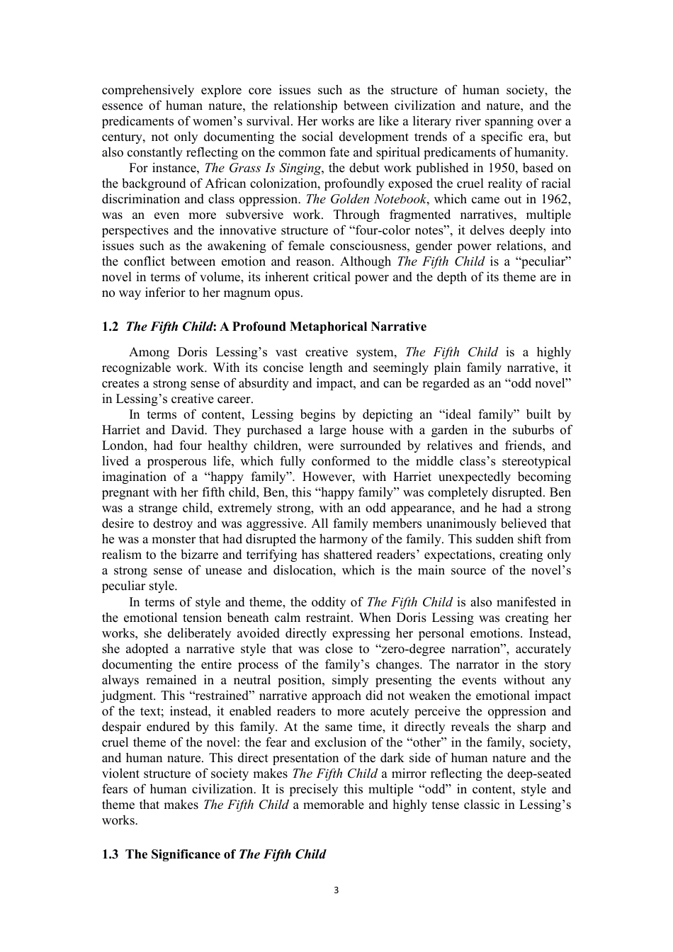 26年CH英语终稿全 被征服的第五个孩子与受约束的母亲——生态女性主义视角下的《第五个孩子》研究-约51890字符.pdf_第6页