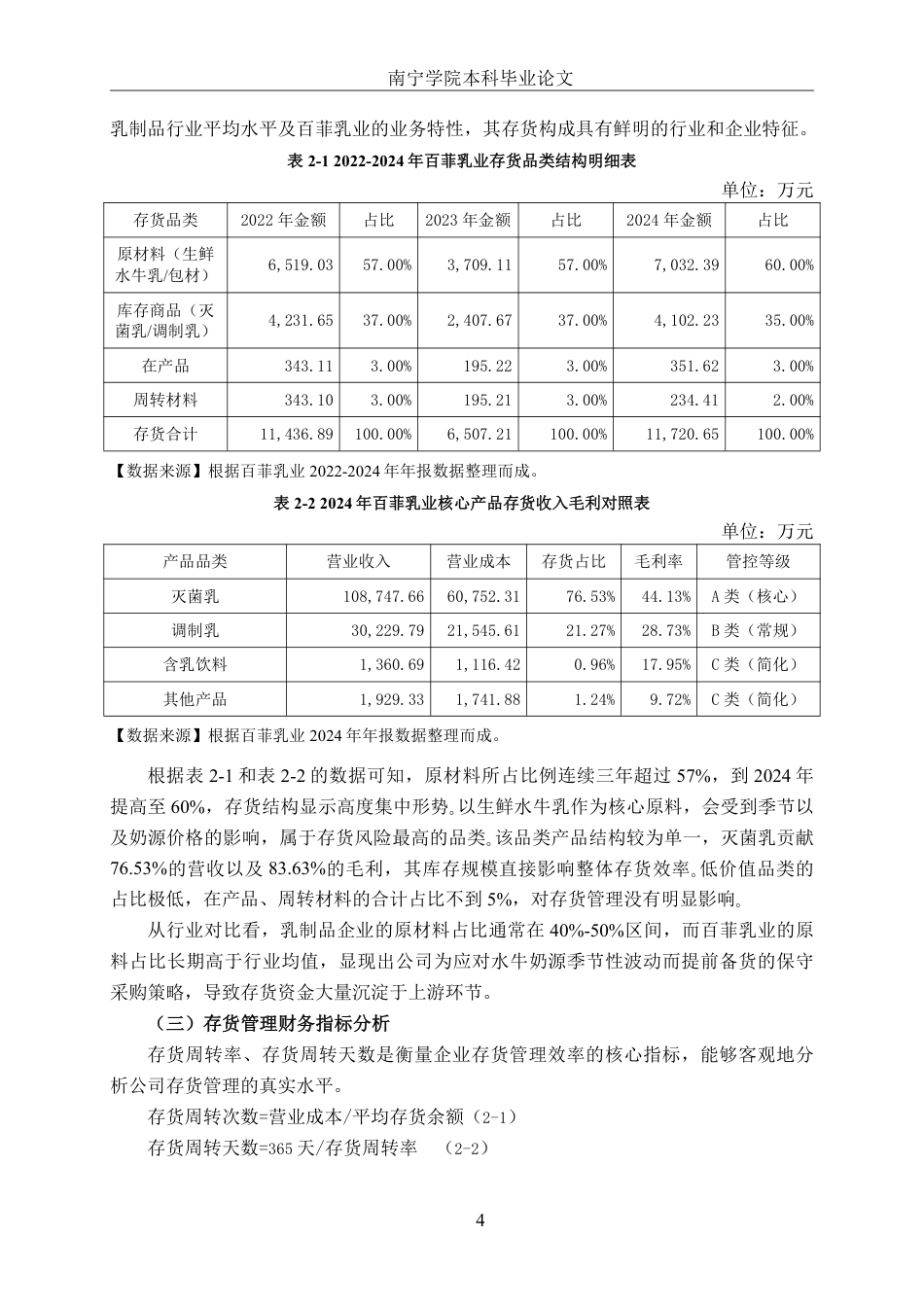 26年CH财务管理 中型乳制品生产企业存货管理分析——以广西百菲乳业股份有限公司为例终稿全日制-约14958字符.pdf_第7页