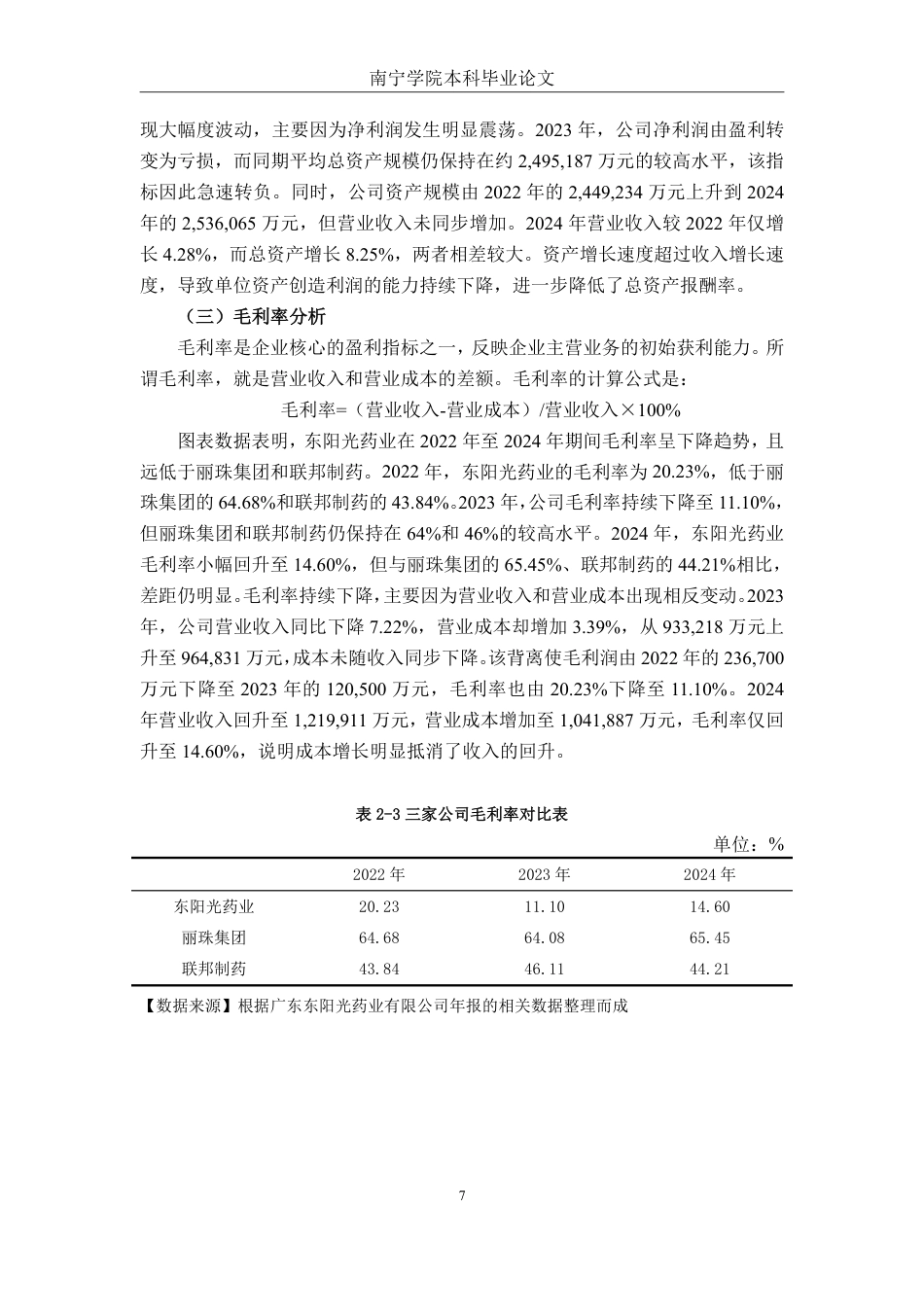 26年CH财务管理 大型制药企业盈利能力分析与提升路径研究——以广东东阳光药业有限公司为例终稿全日制-约19525字符.pdf_第10页