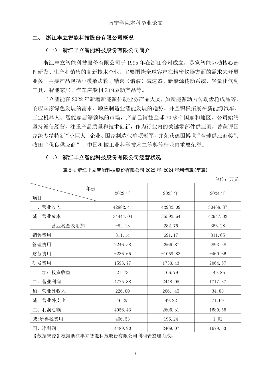 26年CH财务管理 中型制造企业盈利能力分析——以浙江丰立智能科技股份有限公司为例终稿全日制-约15528字符.pdf_第6页