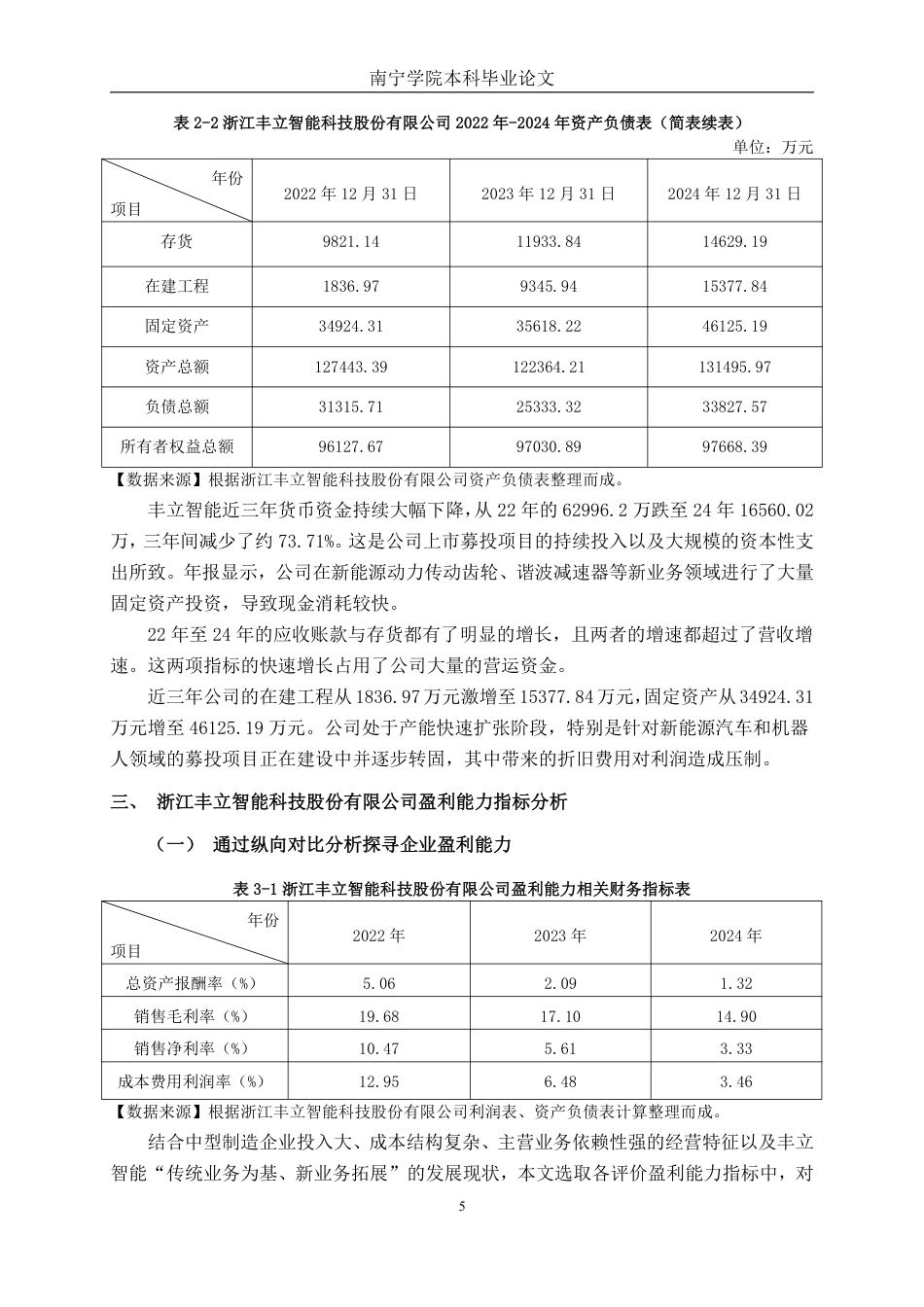 26年CH财务管理 中型制造企业盈利能力分析——以浙江丰立智能科技股份有限公司为例终稿全日制-约15528字符.pdf_第8页
