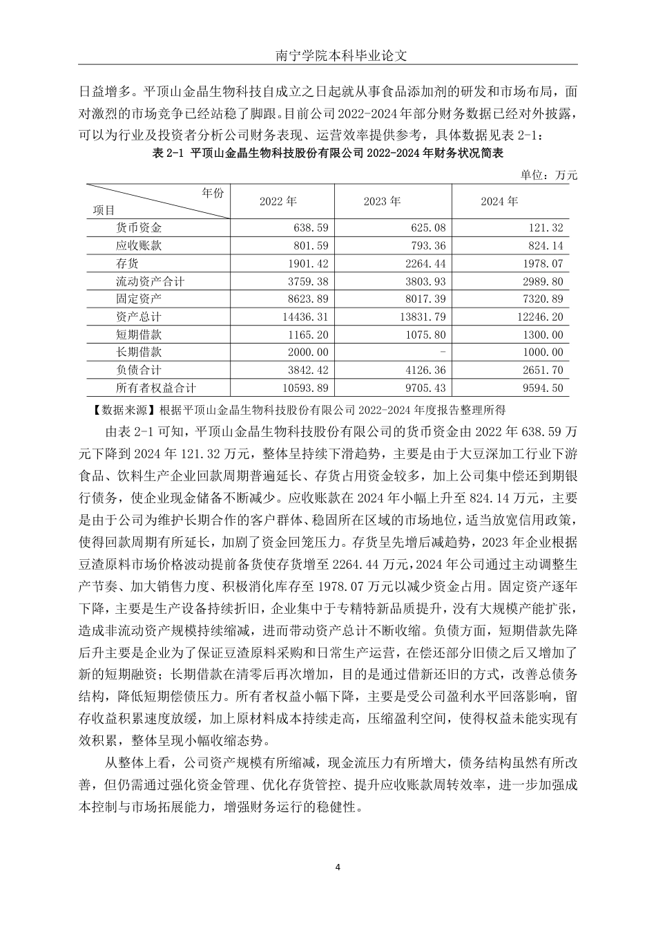26年CH会计学 食品生产企业盈利能力分析——以平顶山金晶生物科技股份有限公司为例终稿全日制-约19002字符.pdf_第7页