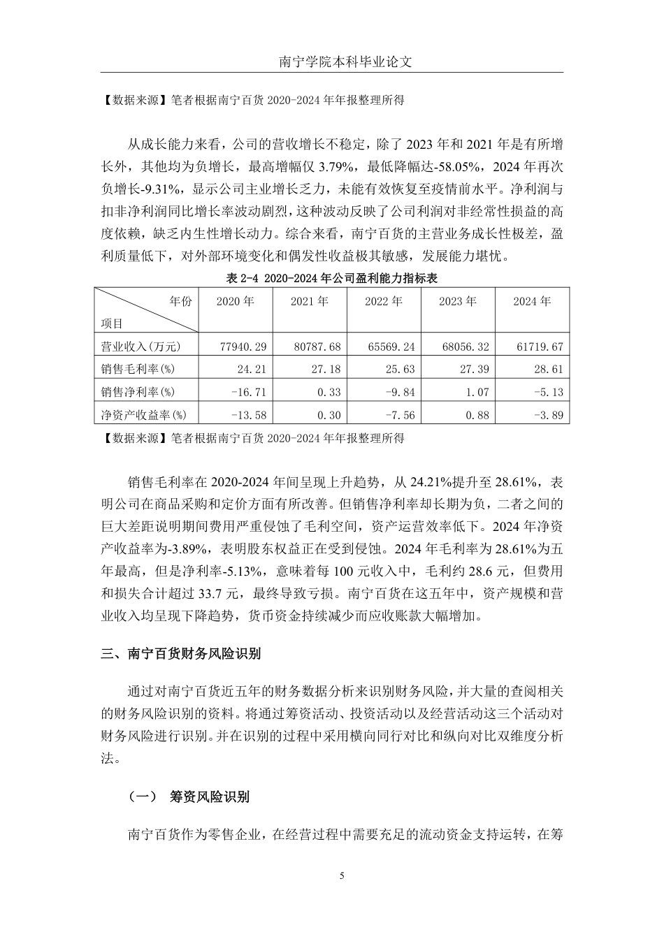 26年CH财务管理 国有零售企业财务风险识别与防范机制研究——以南宁百货公司为例终稿全日制-约18206字符.pdf_第8页