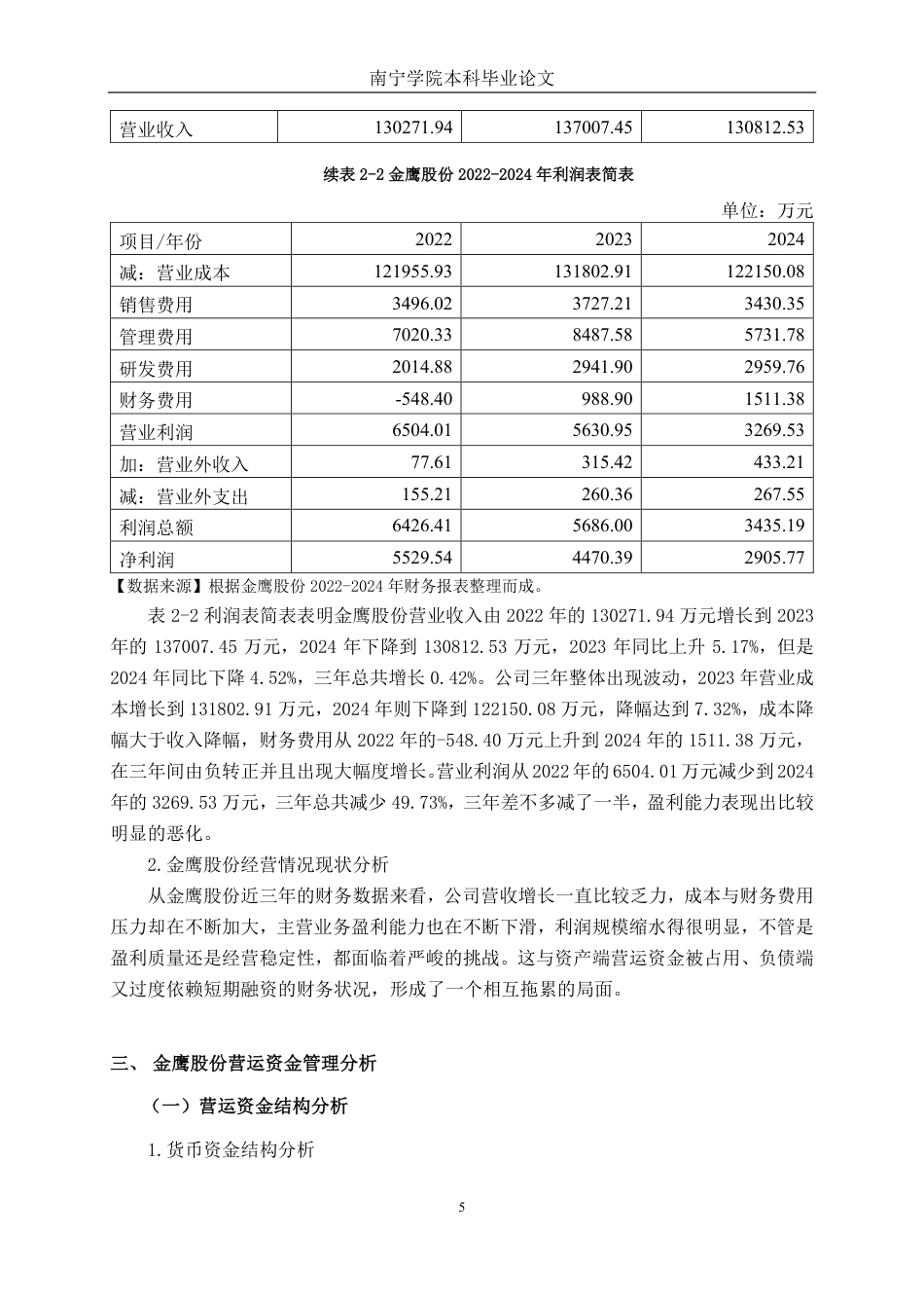 26年CH财务管理 纺织机械企业营运资金管理问题与优化路径研究——以金鹰股份为例终稿全日制-约22182字符.pdf_第8页