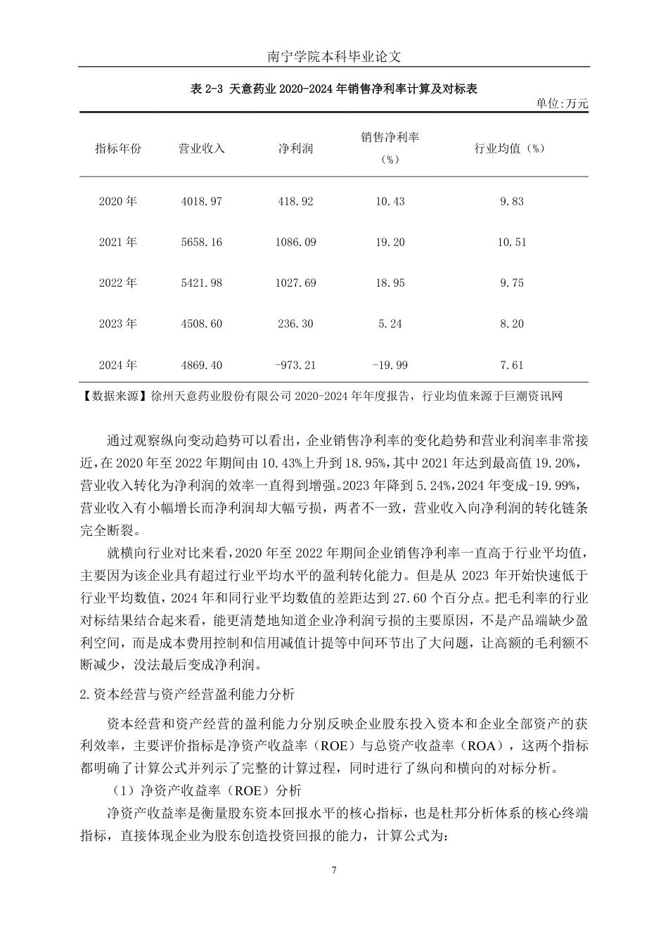 26年CH财务管理 中型医药制造企业盈利能力分析——以天意药业为例终稿全日制-约26819字符.pdf_第10页