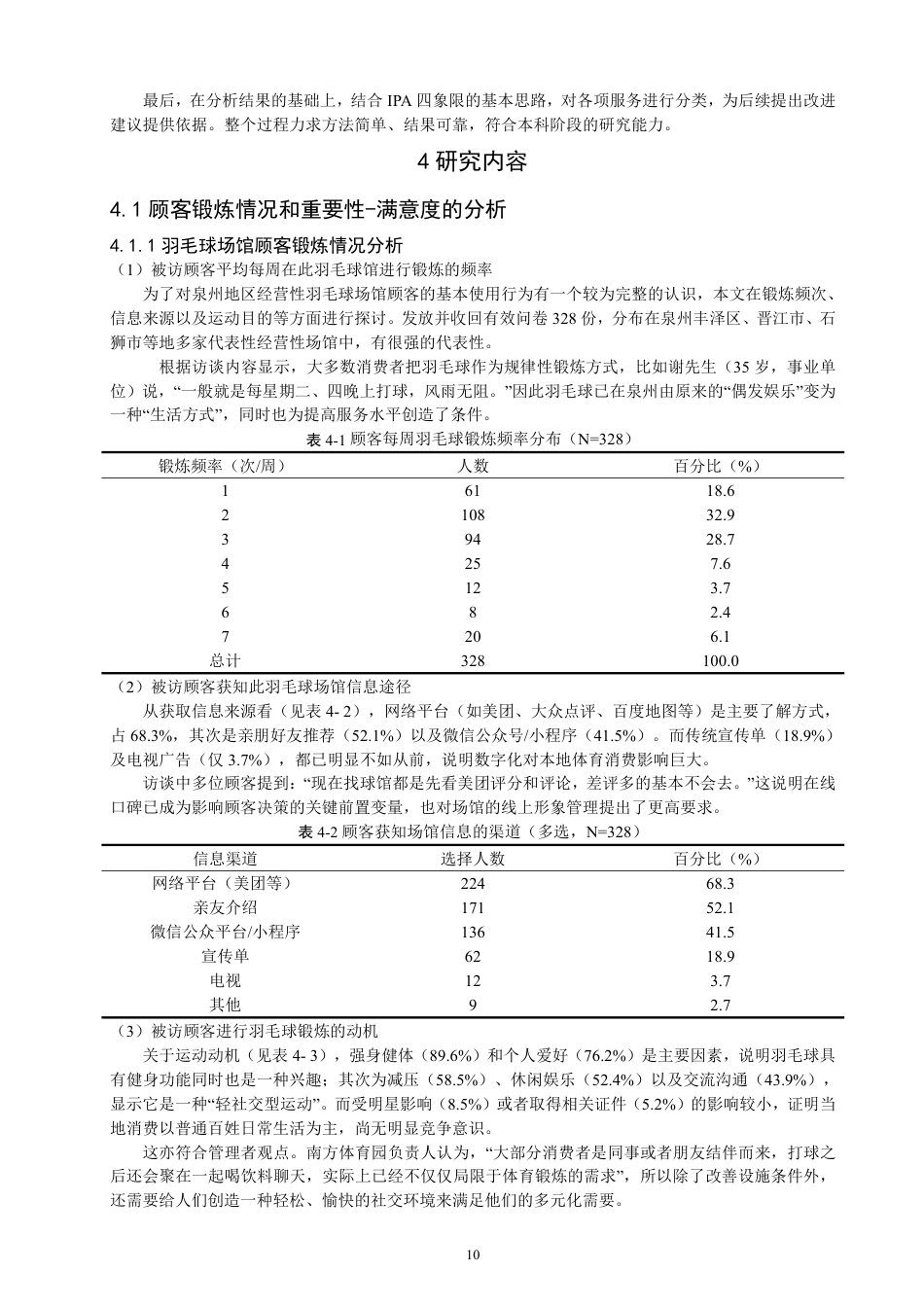 26年CH社会体育指导与管理 基于IPA分析的泉州市经营性羽毛球场馆服务质量与顾客满意度研究-终稿全-约25768字符.pdf_第9页