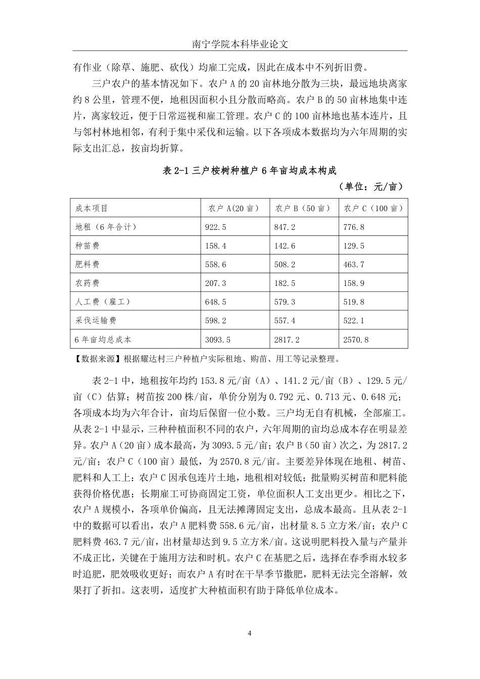 26年CH会计学 桉树种植的经济效益评价与优化研究——以广西宁明县耀达村种植户为例终稿全日制-约12628字符.pdf_第7页