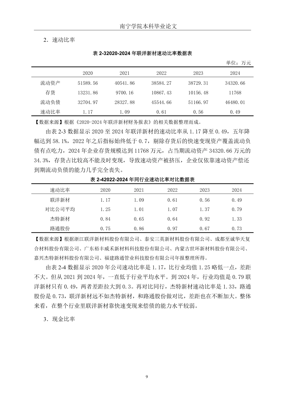 26年CH会计学 浙江联洋新材料股份有限公司偿债能力分析终稿全日制-约27794字符.pdf_第9页