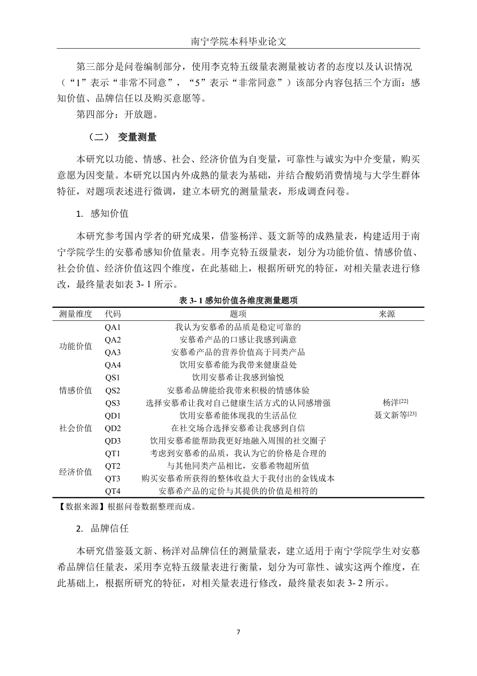 26年CH工商管理 品牌信任下的感知价值对大学生购买意愿的影响研究——以安慕希为例终稿全日制-约23041字符.pdf_第10页