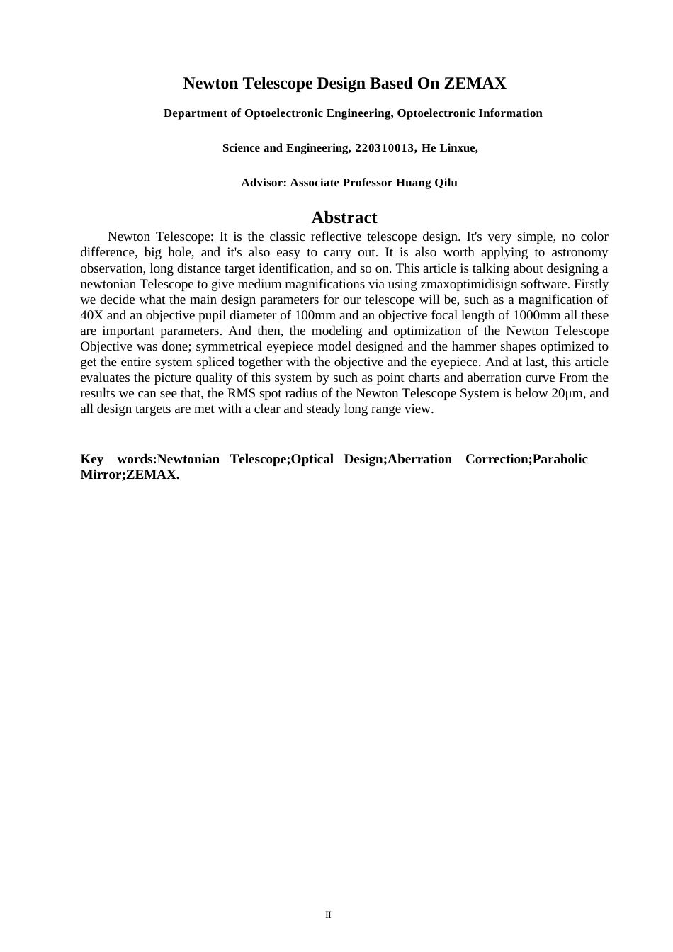 26年CH光电信息科学 基于ZEMAX的牛顿望远镜设计 终稿全(11354字).docx_第3页