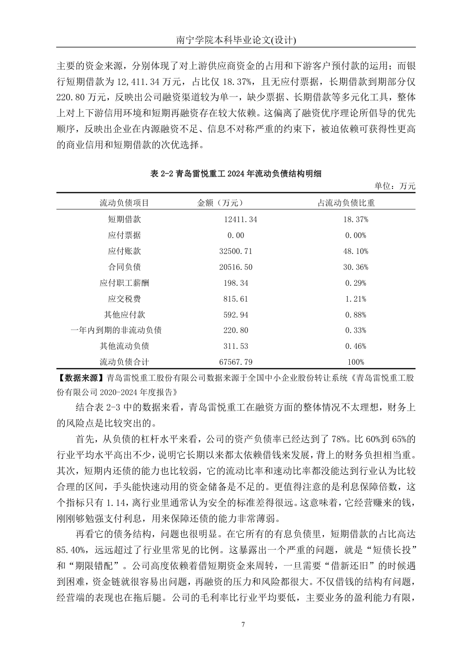 26年CH会计学 青岛雷悦重工股份有限公司融资风险识别与应对研究终稿全日制-约24708字符.pdf_第10页
