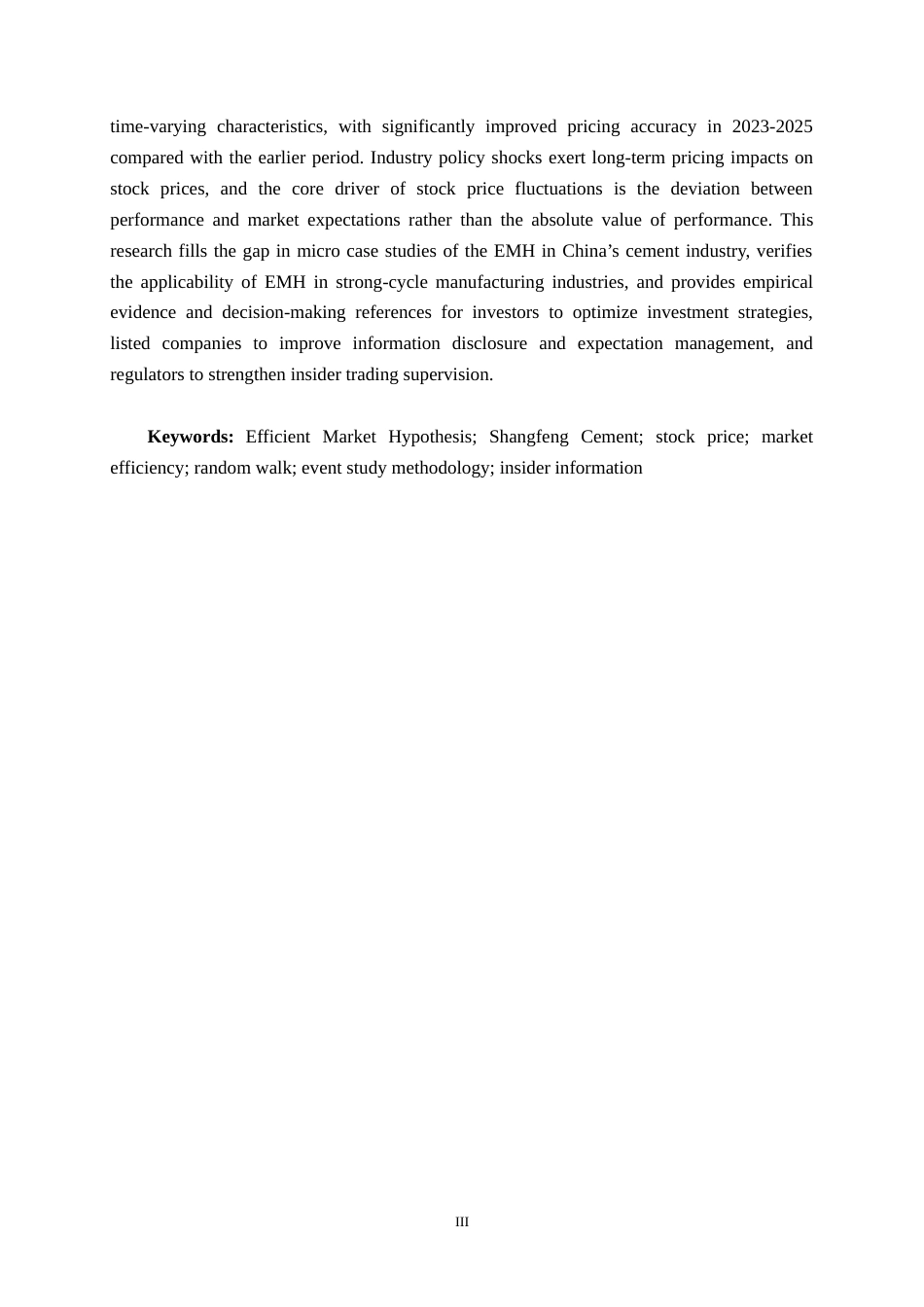 26年CH金融科技 基于有效市场假说理论对企业股票价格的研究——以上峰水泥为例终稿全(20425字).doc_第3页