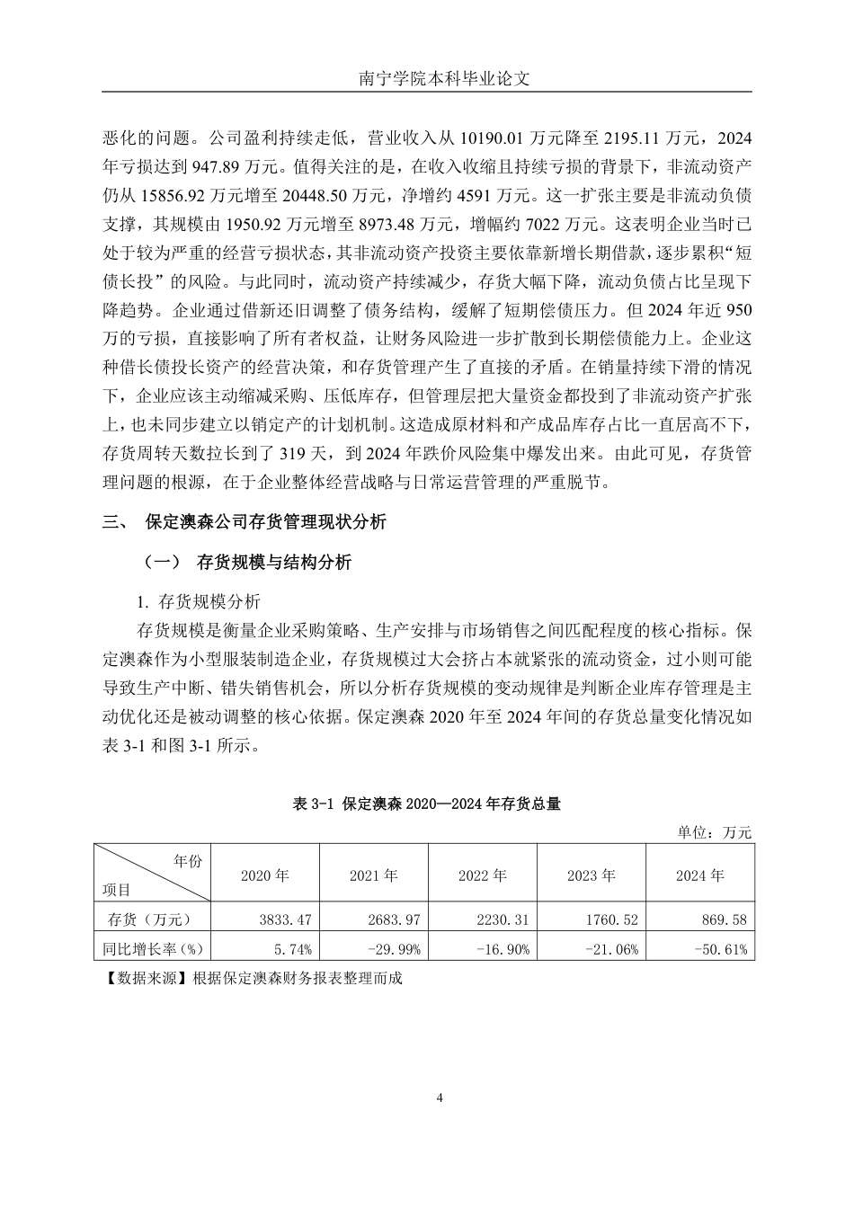 26年CH财务管理 小型服装企业存货管理分析——以保定澳森制衣股份有限公司为例终稿全日制-约16241字符.pdf_第7页