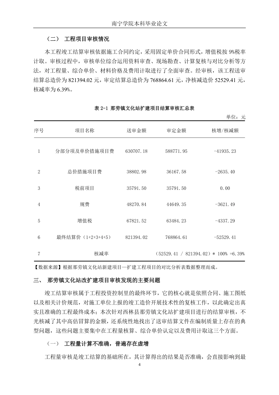 26年CH工程审计 房屋建筑工程竣工结算审核分析——以西林县那劳镇文化站改扩建项目为例终稿全日制-约16984字符.pdf_第7页